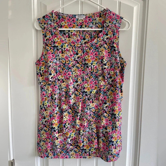 Westport Tops - Westport Floral Sleeveless Ruffled Blouse